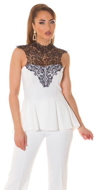 flared Top with Lace White